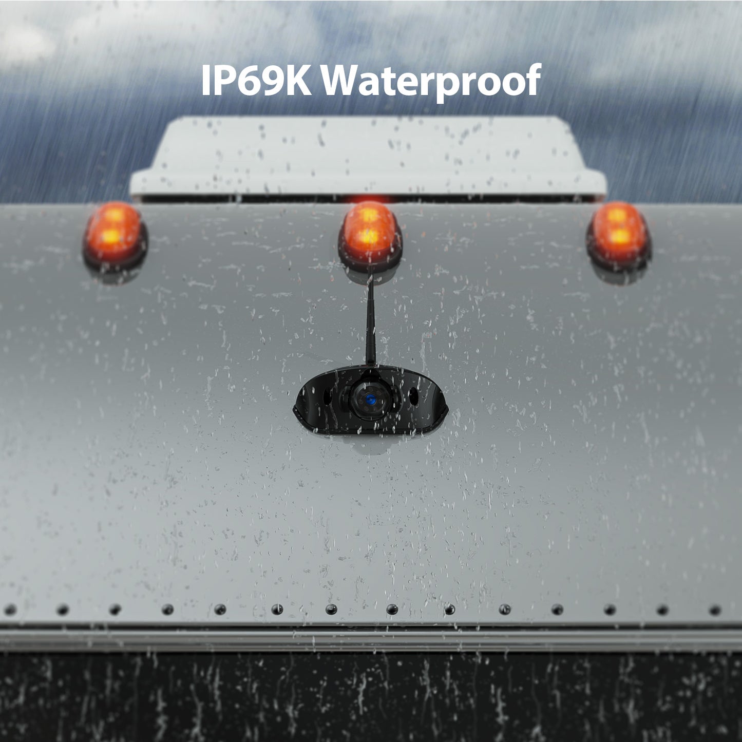 1080P 7" Wireless RV Backup Camera System, 2 Rear View Cameras, DVR Monitor & IR Night Vision, IP69K Waterproof, Compatible with Furrion Pre-Wired RVs-ZEROXCLUB BW72R