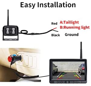 ZEROXCLUB Digital Wireless Backup Camera System Kit,HD 1080P & IP69 Waterproof Wireless Reverse Rear Side View Camera + 7’’ DVR Split Monitor with Touch Button for RV/Truck/Trailer/Bus/Pickup/Van-B3C