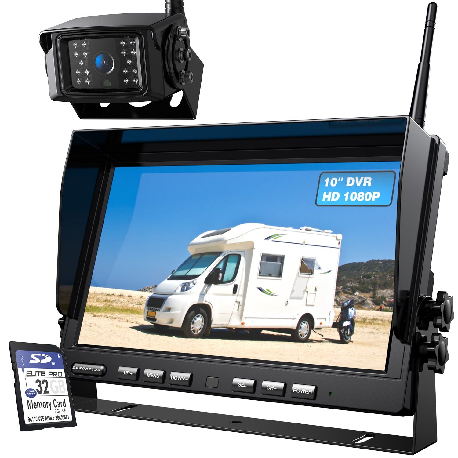 ZEROXCLUB 1080P Wireless Backup Camera System for RV Trailer Truck Cam