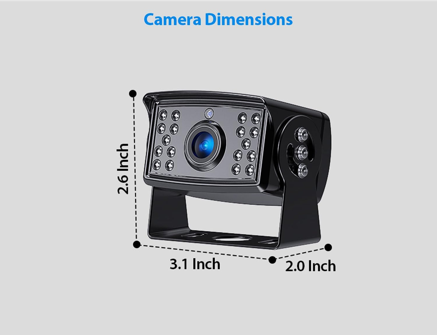 ZEROXCLUB Wired Rear View Camera. Replacement Backup Camera for ZEROXCLUB System for BY701A BY702A BY704A BY902A BY904A BY102A BY104A (BY701AHS)