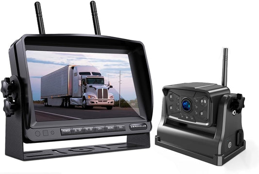 ZEROXCLUB Magnetic Wireless RV Backup Camera System: Rear Camera with 7" HD 1080P DVR Monitor, DVR Monitor & IR Night Vision, Portable Rechargeable Camera for RV/Trailer/Fifth Wheels/Camper B1C