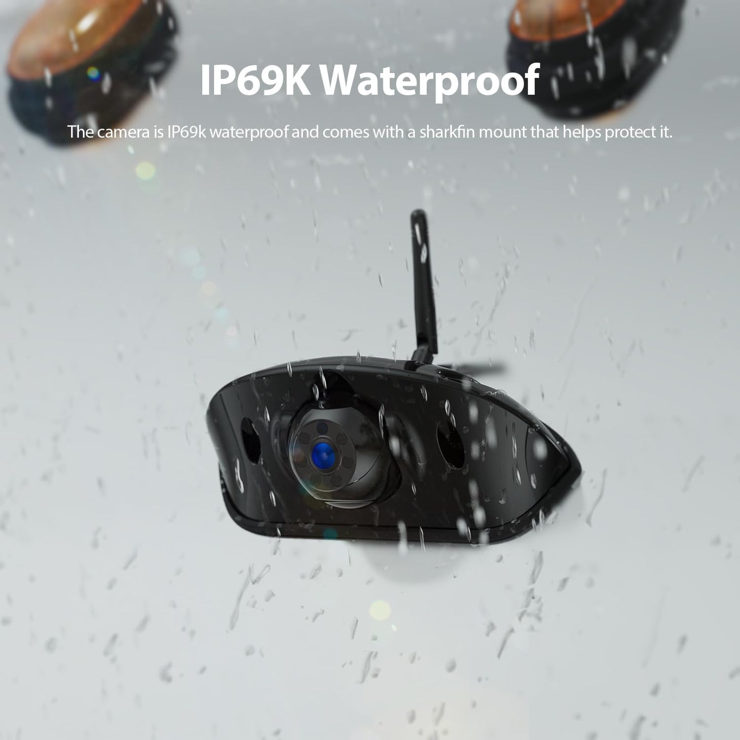 ZEROXCLUB Sharkfin Wireless Rear View Backup Camera for BW7M, IP69k Waterproof, Night Vision-ZEROXCLUB BW7MR