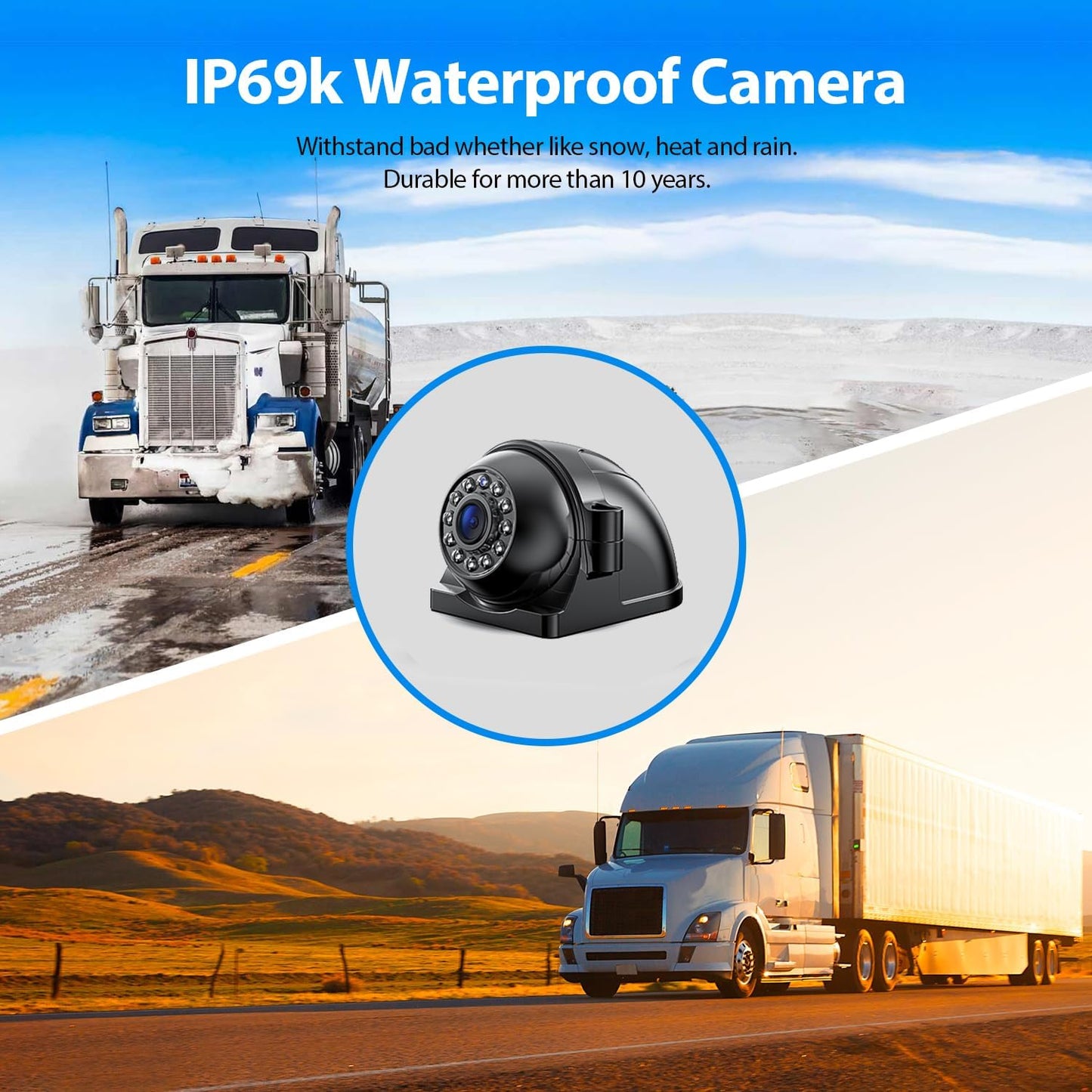 ZEROXCLUB Wired Side View Camera for BY701A BY702A BY704A BY902A BY904A BY102A BY104A. Replacement Backup Camera for ZEROXCLUB System Kit(BY701ACS)