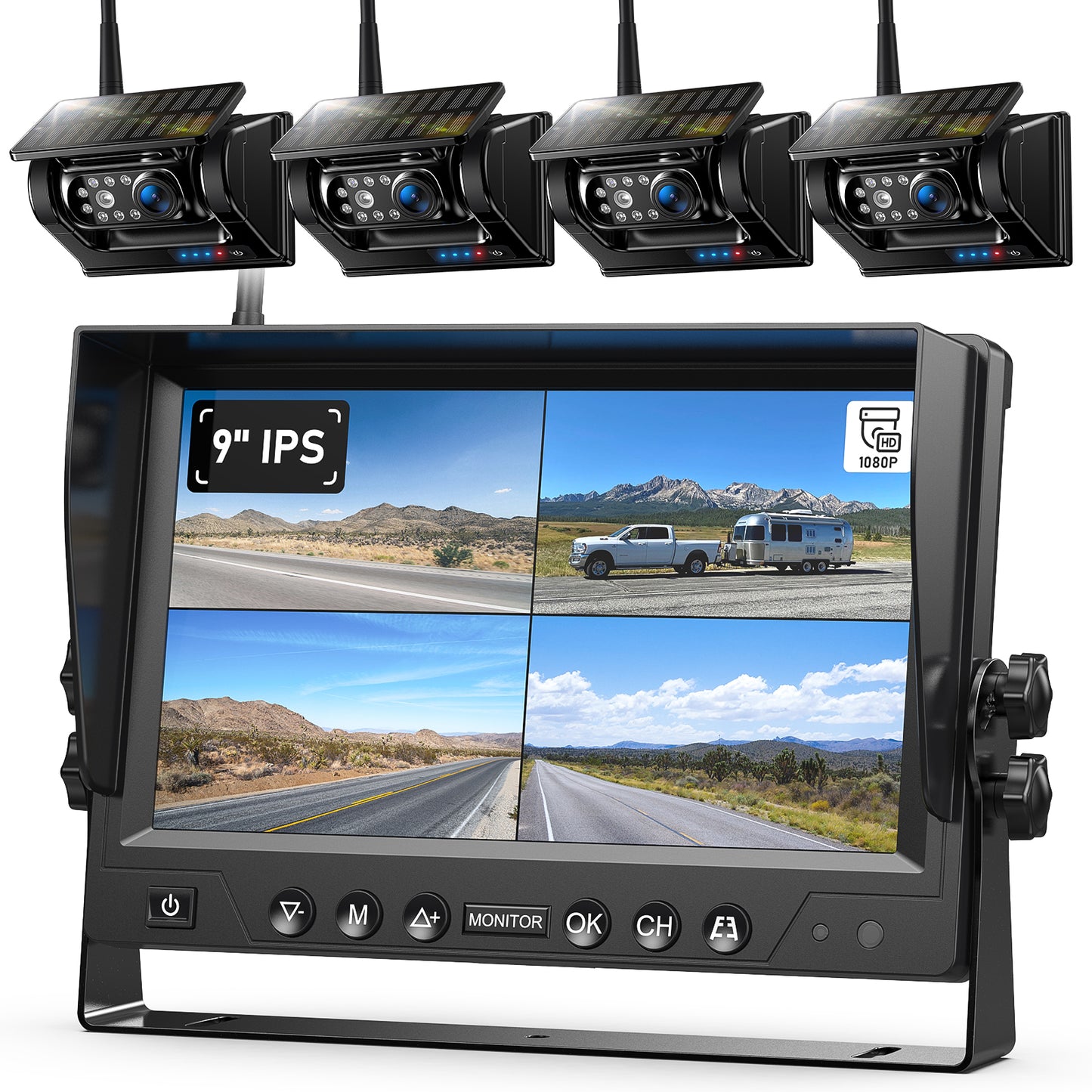 Set di telecamere retrovisore wireless 300m | Camion | Camper | Barca Set di telecamere retrovisore wireless 300m | Camion | Camper | Barca