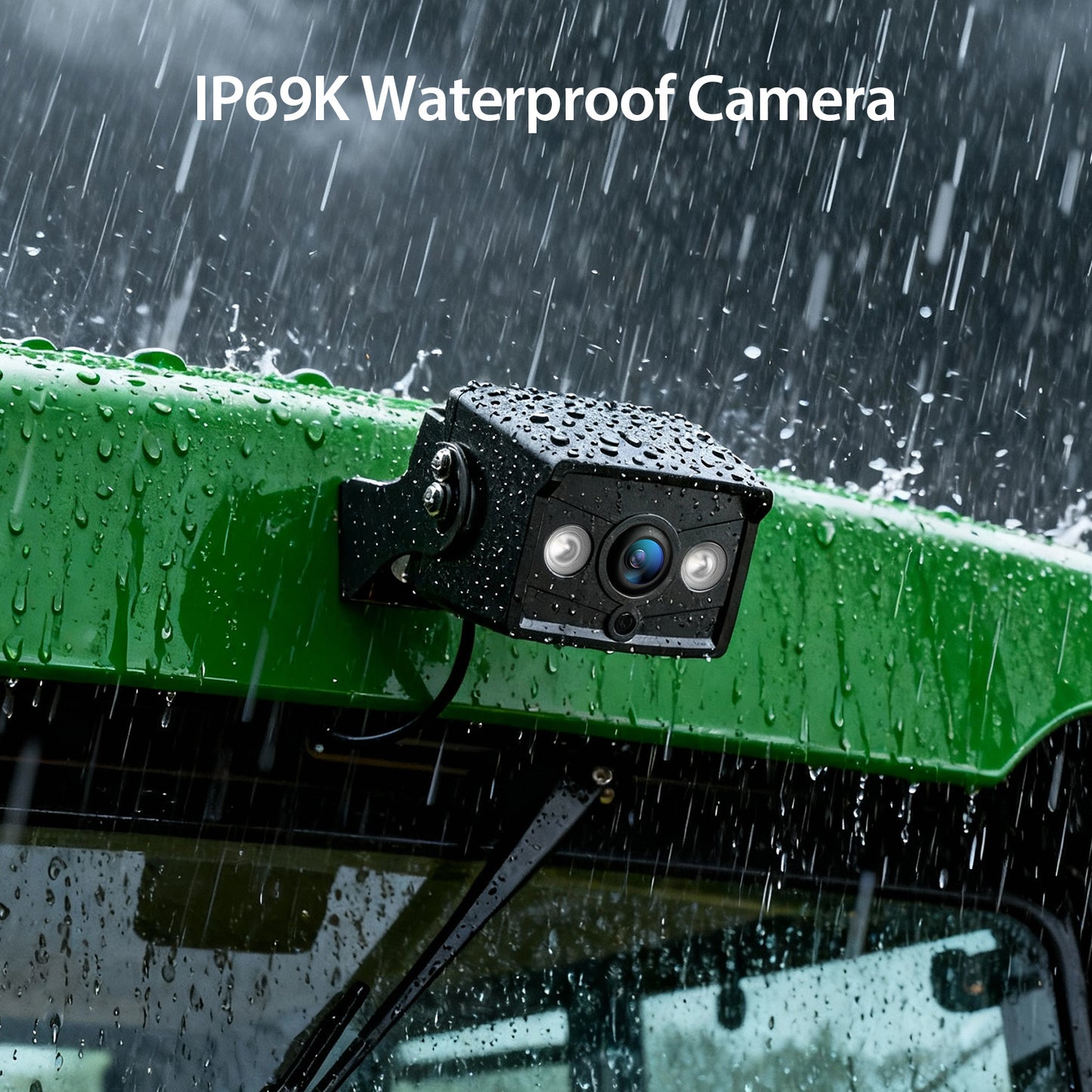 ZEROXCLUB 2 Wired Rear View Backup Camera System, 7" 1080P Monitor IP69K Waterproof Vibration-Proof 10G Reverse Camera, Dual Split Screen for Tractor, Truck, Trailer, Combine, Heavy Equipment, BH702