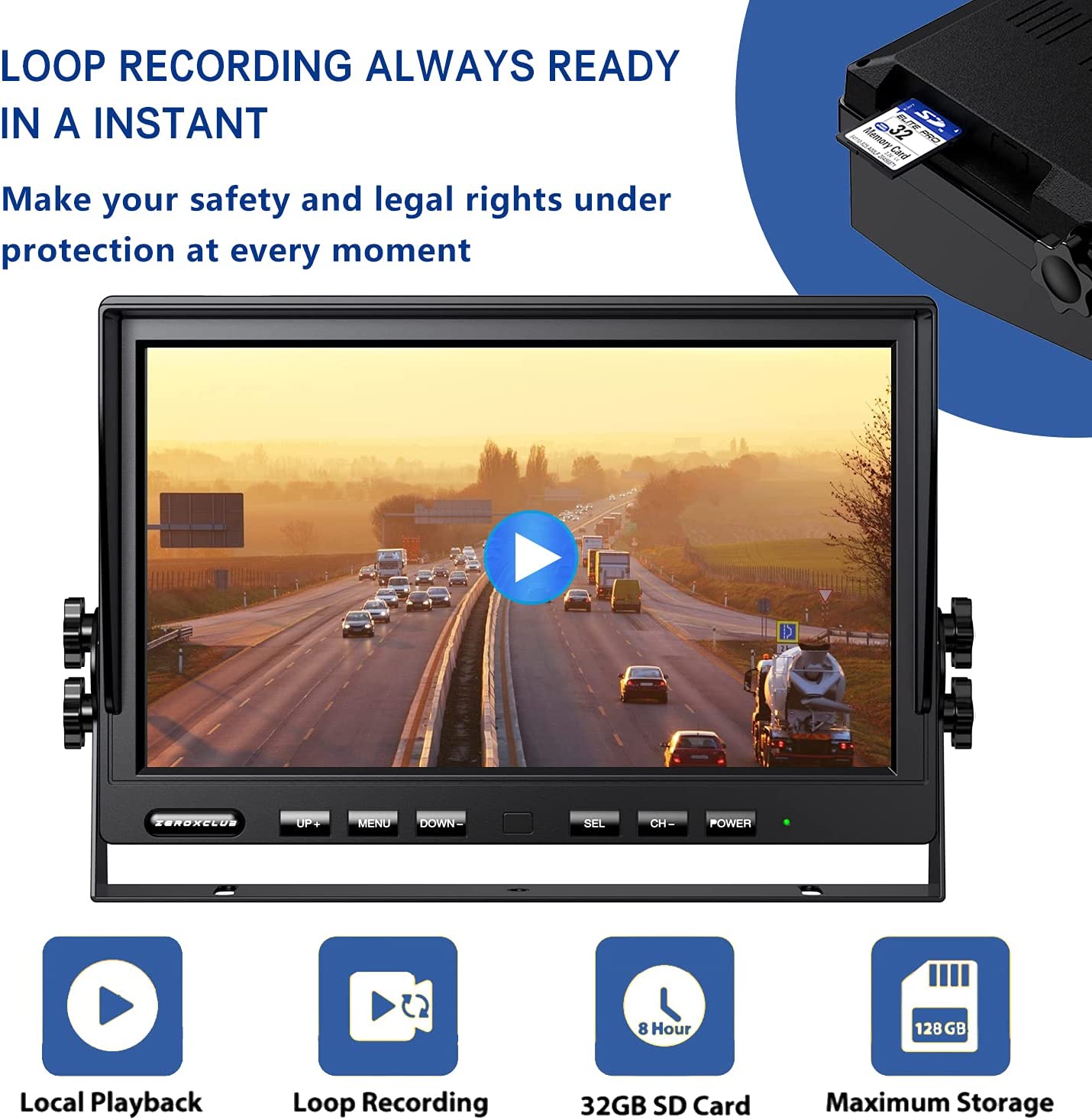 10-Inch Monitor for ZEROXCLUB BW101SL/BW102SL/BW103SL/BW104SL System
