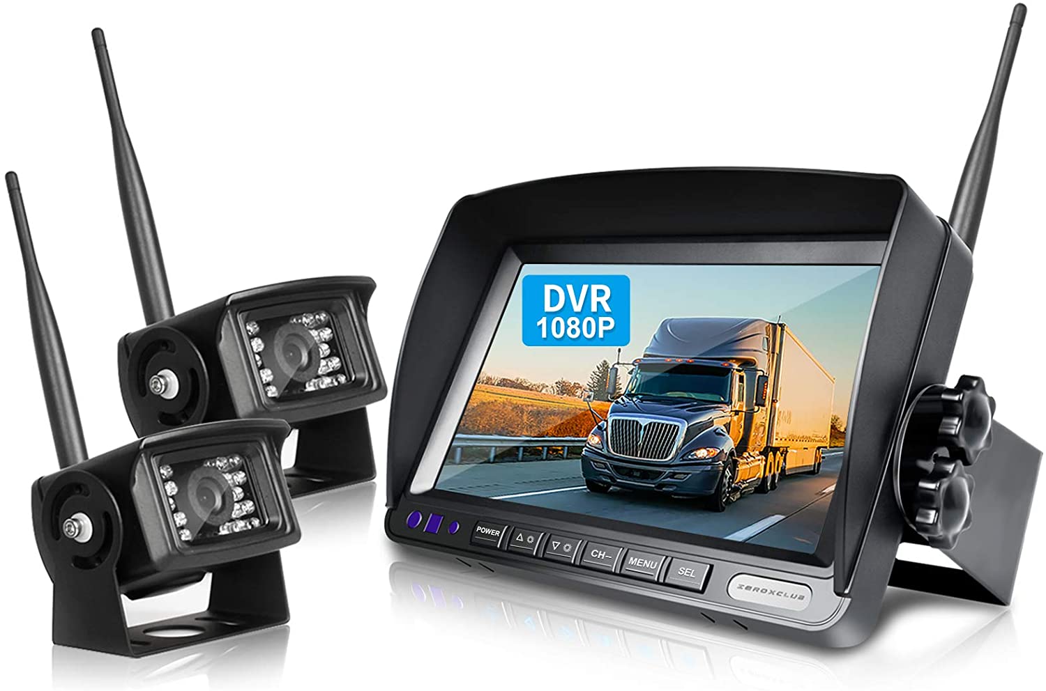 ZEROXCLUB Digital Wireless Backup Camera System Kit for RV/Truck/Trail