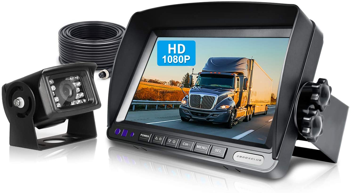 ZEROXCLUB Rear View Camera Kit, 1080P FHD Car Backup Camera IP69 Water